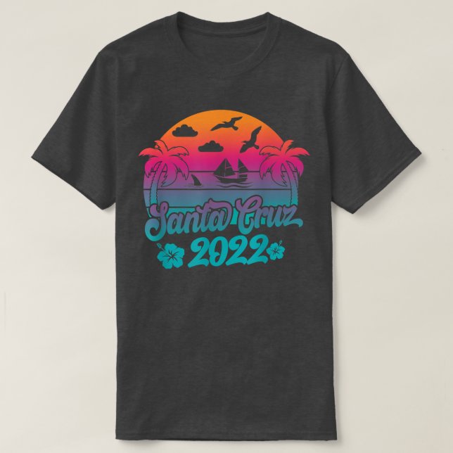 Camiseta Retro Santa Cruz Beach 2022 Aruba Family Vacation  (Frente do Design)