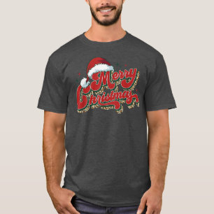 Camiseta Retro Santa Hat Feliz Natal Vintage Happy Holi