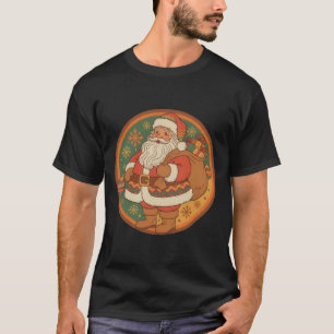 Camiseta Retro Santa Tons Quentes 70