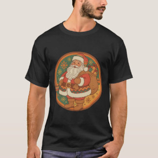 Camiseta Retro Santa Tons Quentes 70