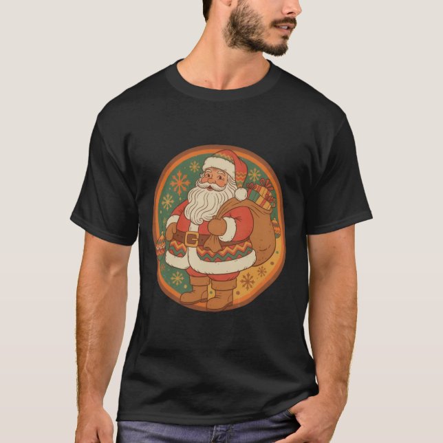 Camiseta Retro Santa Tons Quentes 70  (Frente)