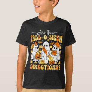 Camiseta Retro são direções de outono ween professor hallow