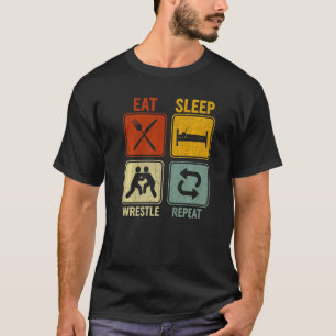 Camiseta Retro Sarcástico Para O Lutador Comer Lutador Rep
