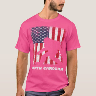 Camiseta Retro Sasquatch South Carolina Usa Flag Bigfoot Hi