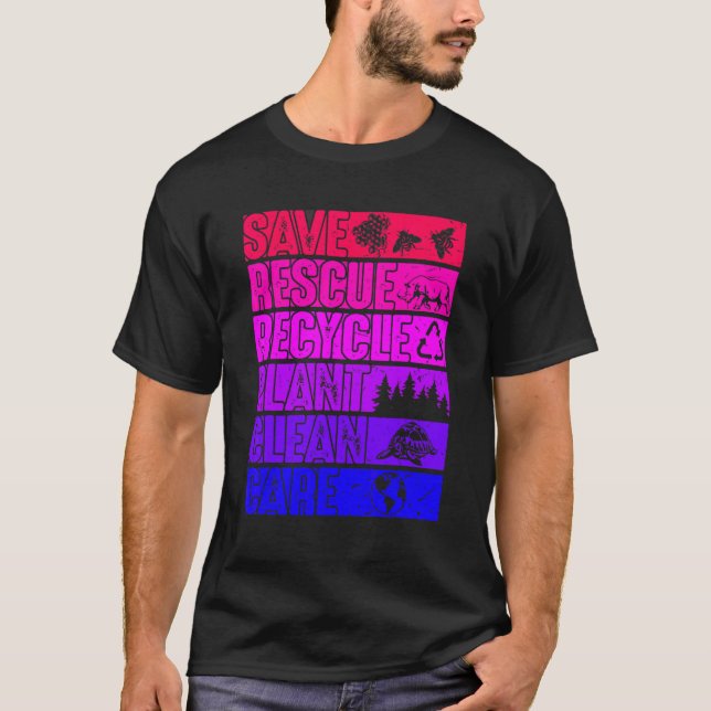 Camiseta Retro Save Bees Salvar Terra Dia da Terra 2022 (Frente)
