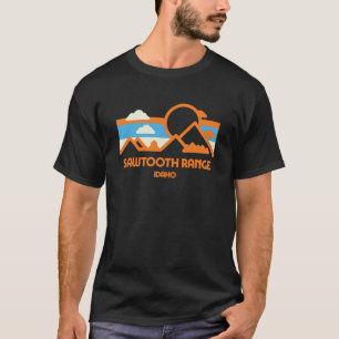 Camiseta Retro Sawtooth Range Idaho Mountain Range Sunset