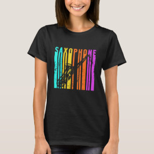Camiseta Retro-saxofone Vintage Saxofonista Banda Musi