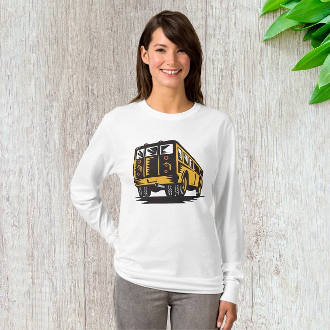 Camiseta Retro School Bus Vintage Amarelo (Criador carregado)