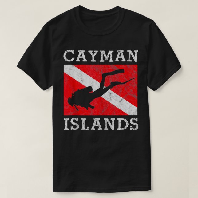 Camiseta Retro Scuba Diver Grand Cayman Islands Scuba Divin (Frente do Design)