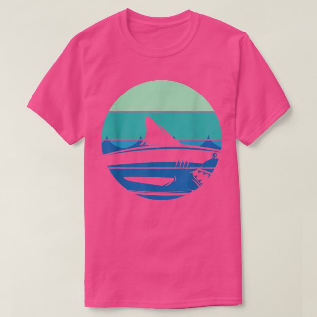 Camiseta Retro Sea Monster Ocean Animals Predator Shark  (Frente do Design)