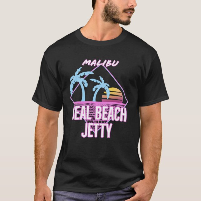 Camiseta Retro Seal Beach Jetty Malibu (Frente)