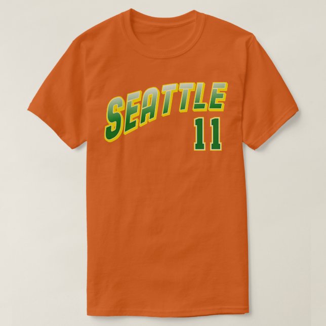 Camiseta Retro Seattle Número 11 1 (Frente do Design)