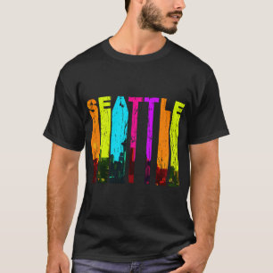 Camiseta Retro Seattle Washington Cityscape Skyline