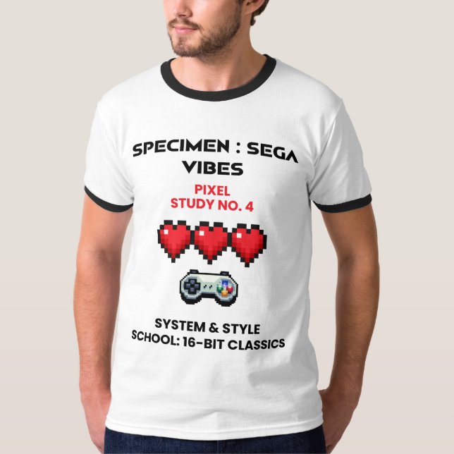 Camiseta Retro Sega Vibes Pixel Study No. 4  (Frente)