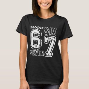 Camiseta Retro Seis Sete Números Humor Inteligente 6 7 Meme