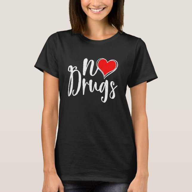 Camiseta Retro Sem Consciência de Drogas Mês Sensibilização (Frente)