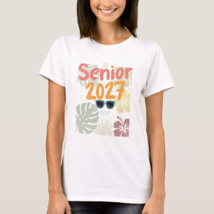Camiseta Retro Sênior 2027 Floral Tropical Desgastado