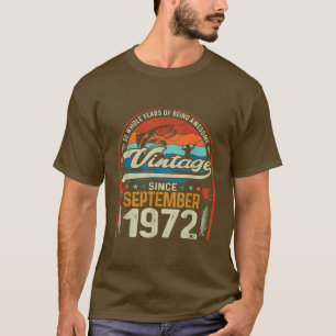 Camiseta Retro September 1972 50 Year Old Fishing Lover 50t