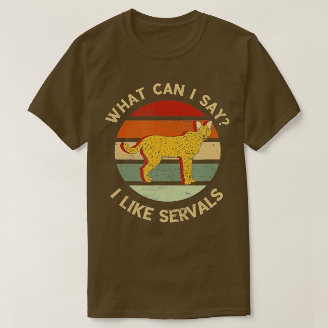 Camiseta Retro Serval O Que Posso Dizer Serval Cat African  (Frente do Design)