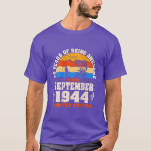Camiseta Retro Setembro De 1944 78 Anos De Pesca Com Sobrev