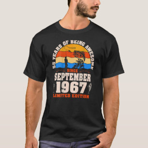 Camiseta Retro Setembro De 1967 55 Anos Pesca 55 Bir