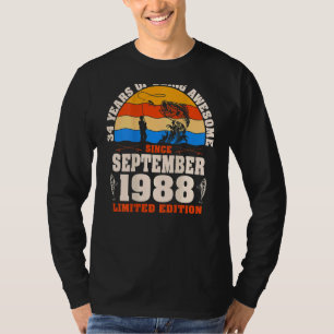 Camiseta Retro Setembro De 1988 34 Anos De Pesca 34º Quilog