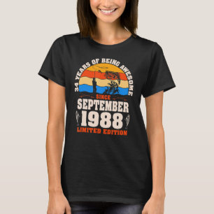 Camiseta Retro Setembro De 1988 34 Anos De Pesca 34º Quilog