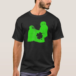 Camiseta Retro Shih Tzu Dia de São Patrício Shamrock