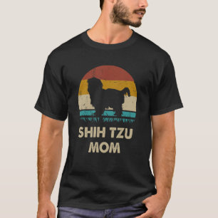 Camiseta Retro Shih Tzu Mãe Para Mulheres Shih Tzu Dog