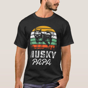 Camiseta Retro Siberian Husky Lover Oferece Roucos Pai Cão 