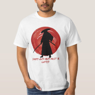 Camiseta Retro Silhouette Samurai - Citação da Mente Samura