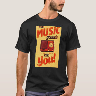 Camiseta Retro - Sinal de Publicidade Vintage Music Old Sch