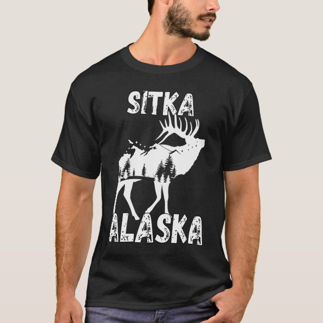 Camiseta Retro Sitka AK Alaska Roupa Souvenir (Frente)