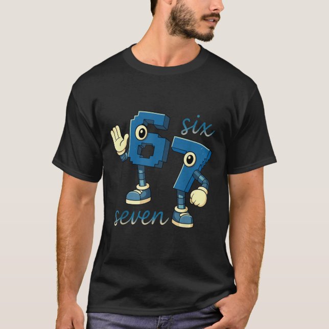Camiseta Retro Six Seven Number Meme Brainrot Gift For Men  (Frente)