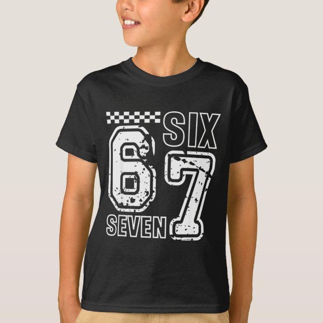 Camiseta Retro Six Seven Numbers Clever Humor 6 7 Meme Mens (Frente)