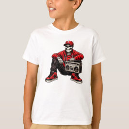 Camiseta Retro Skeleton Boombox Streetwear
