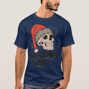 Camiseta Retro Skeleton Christmas Vibs Papais noeis Skull H