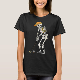 Camiseta Retro Skeleton Golf Halloween Golfer Player F