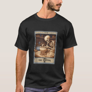Camiseta Retro Skeleton O Pote De Halloween Da Placa Tarot