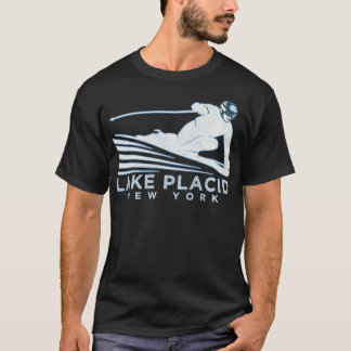 Camiseta Retro Ski Lake Placi NY Ilustração Neve Neve
