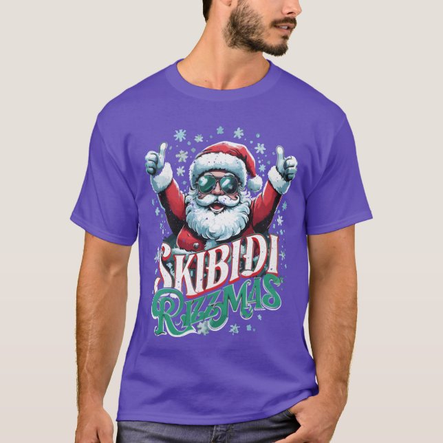 Camiseta Retro Skibidi Rizzmas Papais noeis de Natal Rizz s (Frente)