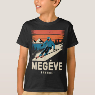 Camiseta Retro Skiing Megève France, Vintage French Ski Res
