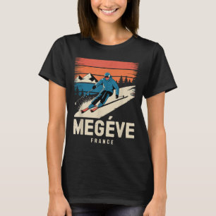Camiseta Retro Skiing Megève France, Vintage French Ski Res