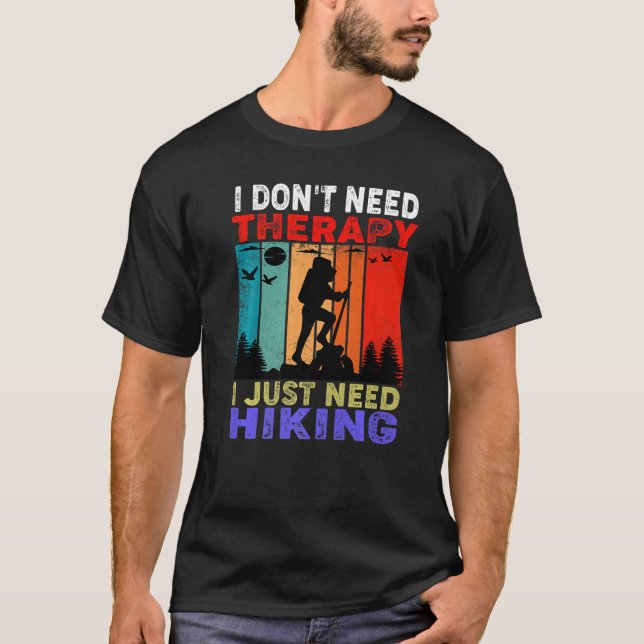 Camiseta Retro Slogan Sunset Eu não preciso de Terapia (Frente)