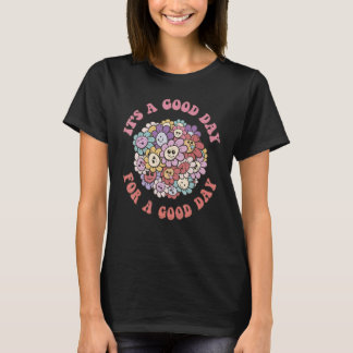 Camiseta Retro Smile Face Flower Groovy Good Day Smile Tren