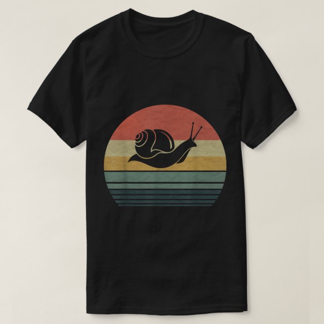 Camiseta Retro Snail Vintage Sunset Design (Frente do Design)