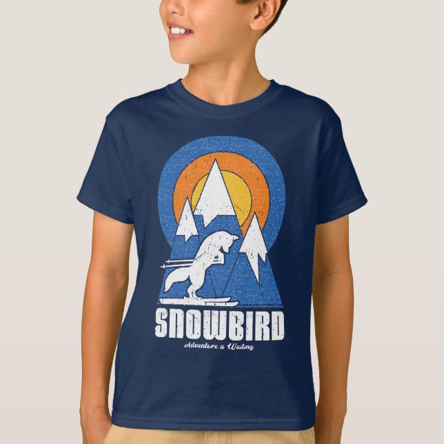 Camiseta Retro Snowbird Ski White Fox T-Shirt (Frente)