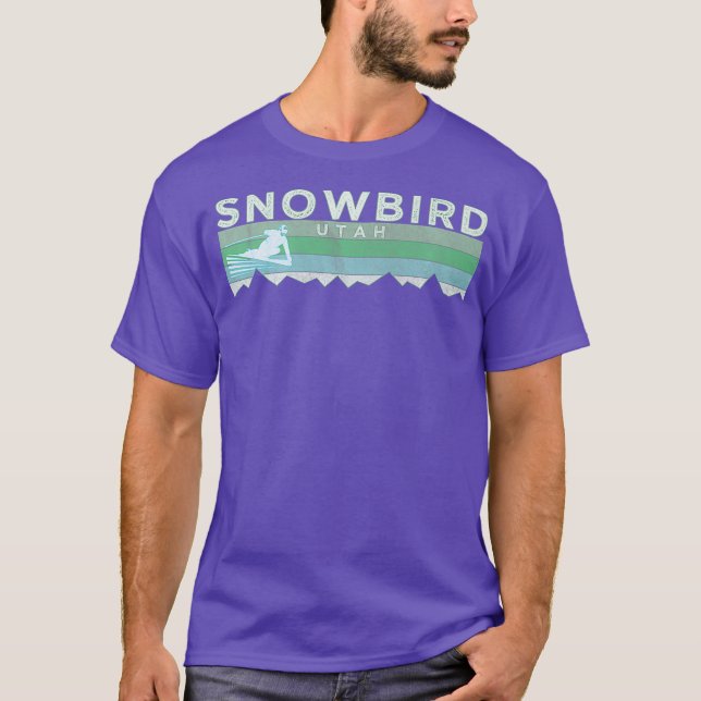 Camiseta Retro Snowbird Utah Prêmio de Esqui em Descanso em (Frente)