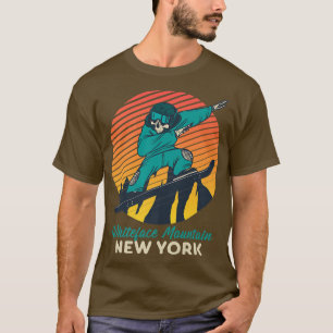 Camiseta Retro Snowboard Skeleton Whiteface Montanha Nova