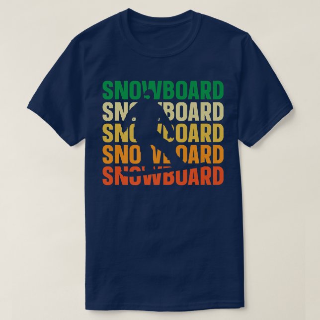 Camiseta Retro Snowboarder Snowboard Snowboard (Frente do Design)